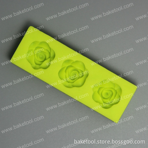 Rose Rectangle Silicone Fondant Mold For Cake Decoration